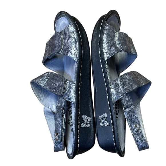 Alegria VER-565 Verona Sandals Women 36 6-6.5 Metallic Silver Disco Desert - Picture 10 of 12